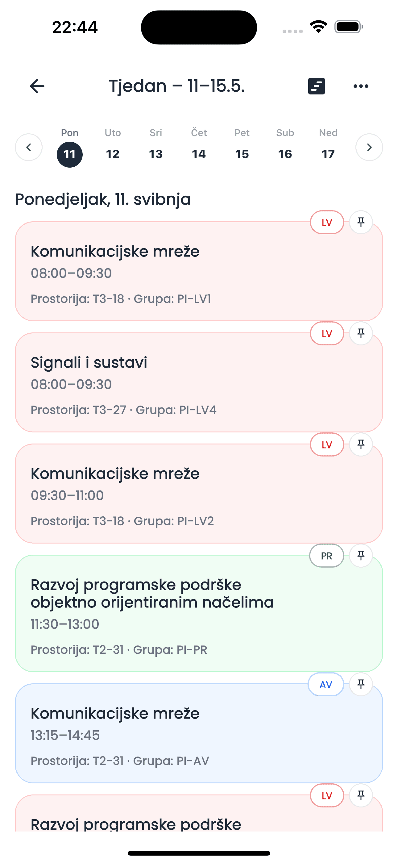MoorEdu raspored zaslon